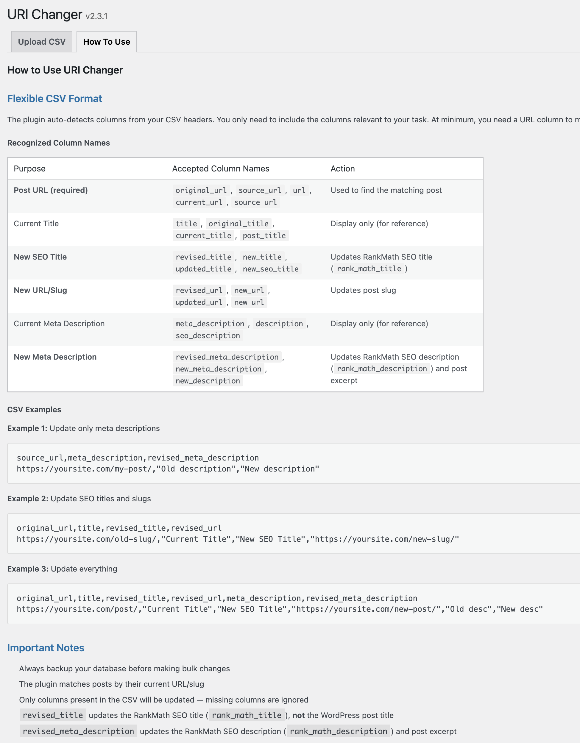 URI Changer Plugin